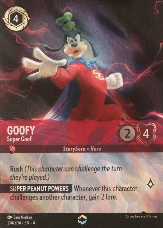 グーフィー スーパーグーフ(214/204) 傷あり　ロルカナ Goofy - Super Goof 2024 Ursula's Return #214/204 Enchanted